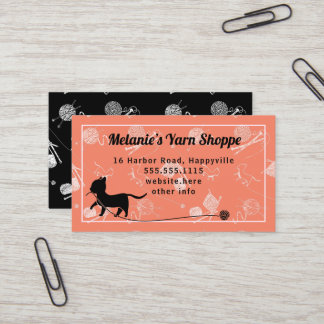 Yarn Shop Cat Knitus tarjeta de visita