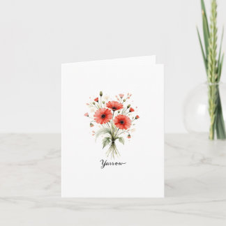 Yarrow Floral  Blank Note Card