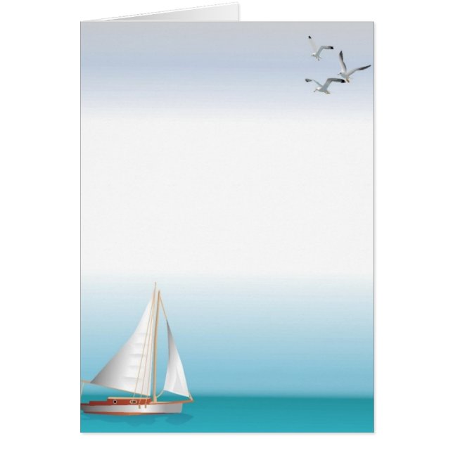 Yate en un océano turquesa (Frente)