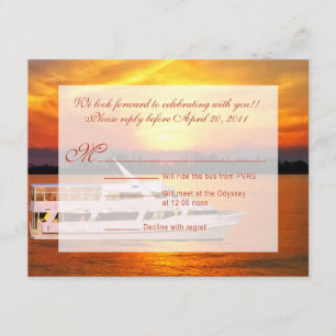 Yate Ocean Sunset con RSVP de imitación de Vellum