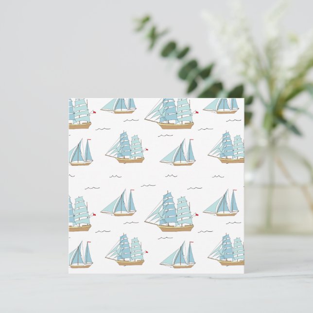 Yates de verano con velero (Anverso de pie)