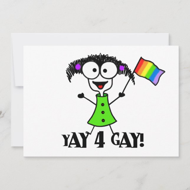 Yay 4 invitaciones del orgullo gay (Anverso)