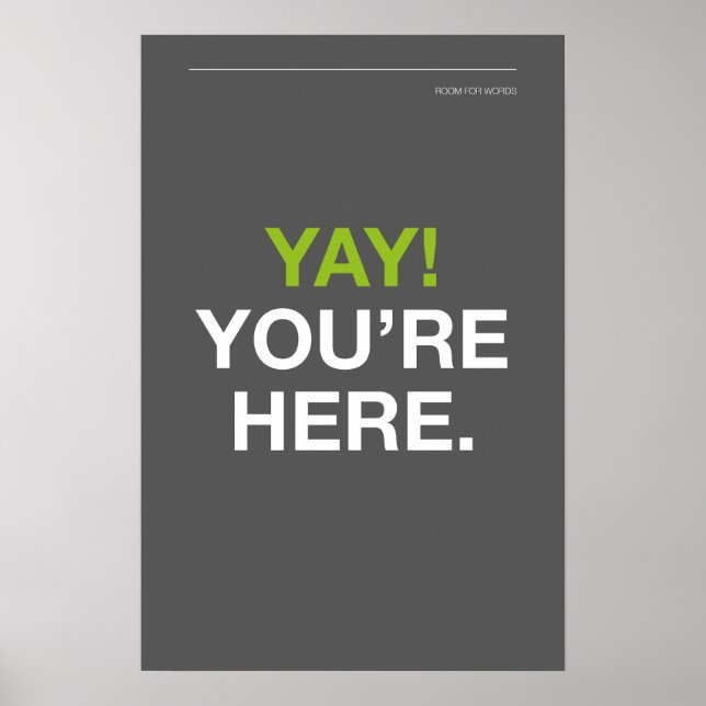 ¡YAY! ESTÁS AQUÍ – Arte de pared para entrada (Frente)