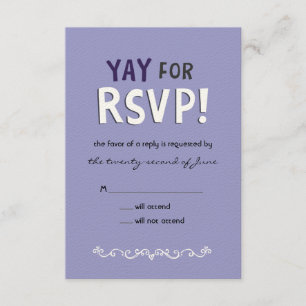 ¡YAY para RSVP! Tarjeta de respuesta