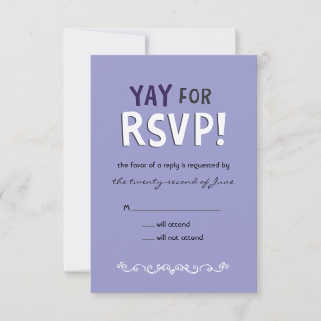 ¡YAY para RSVP! Tarjeta de respuesta (Anverso)