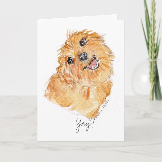 ¡YAy! pensamientos b'day del perro de la tarjeta (Anverso)