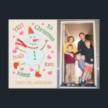 YAY Su Fotaje De Navidad<br><div class="desc">Esta alegre y caprichosa tarjeta postal de Navidades presenta una feliz imagen de hombre de nieve con un mensaje festivo. Personalízalo con tu foto y apellido.</div>