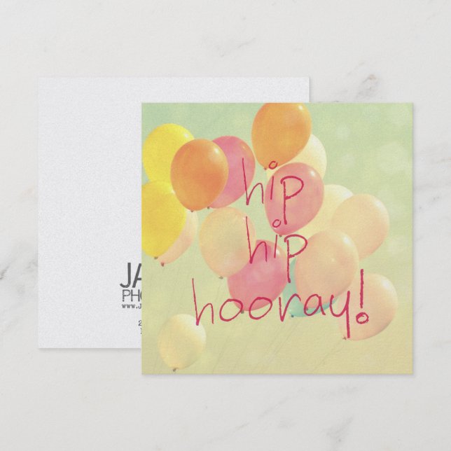 ¡YAY! Tarjeta de 5,25 x 5,25 (Anverso / Reverso)