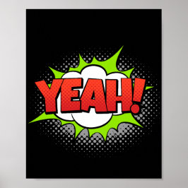 Yeah! Exclamación de historietas de arte pop vibra