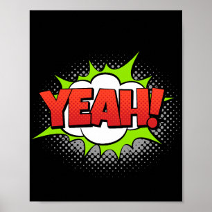 Yeah! Exclamación de historietas de arte pop vibra