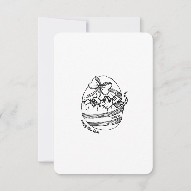 Year of the Dragon, Happy New Year, Cute Flat Card (Anverso)