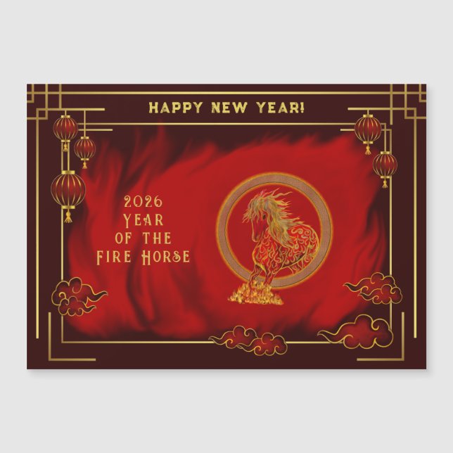 Year of the Fire Horse , Happy Lunar New Year (Anverso)