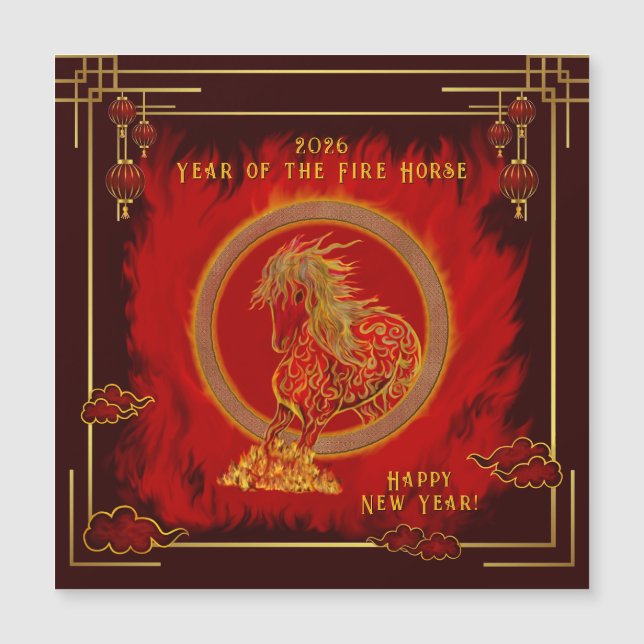 Year of the Fire Horse , Happy Lunar New Year (Anverso)