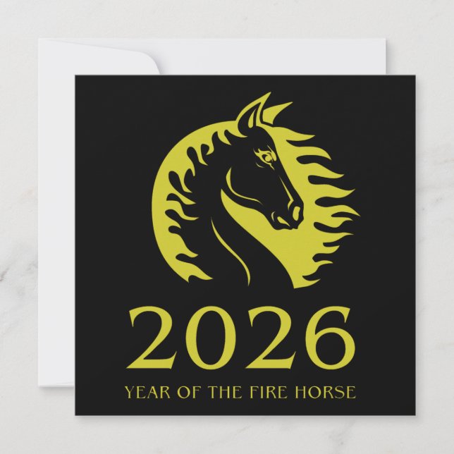 Year of the Horse Flat Greeting Card (Anverso)
