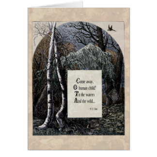 Yeats "El niño robado" Tarjeta de arte victoriana