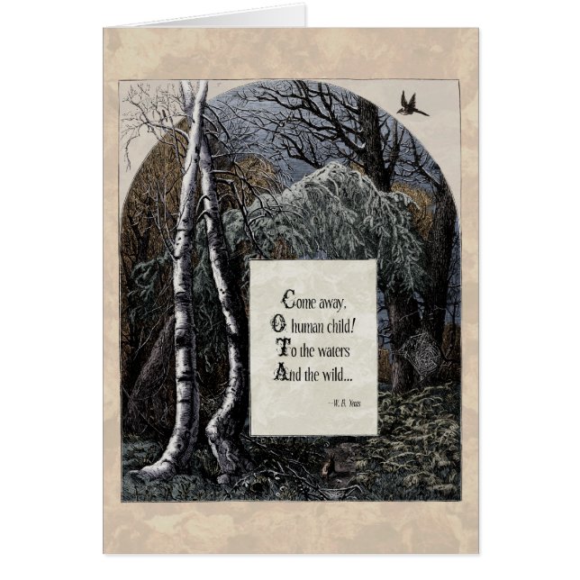 Yeats "El niño robado" Tarjeta de arte victoriana (Frente)