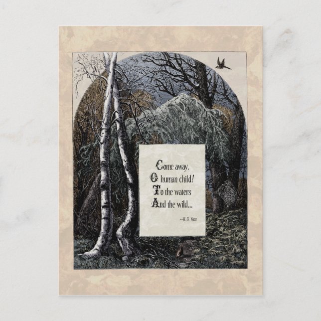 Yeats "El niño robado", tarjeta postal victoriana (Anverso)