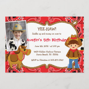 ¡YEE-HAW! Invitaciones a la fiesta de cumpleaños t