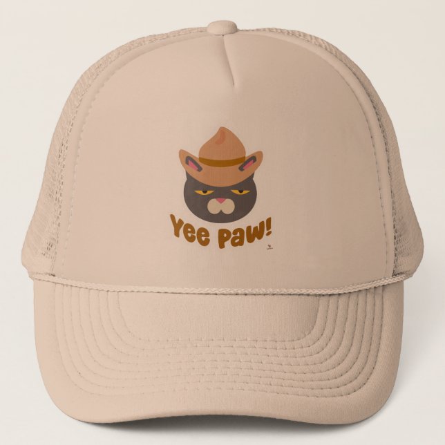 Yee Paw Cute Cowboy Gorra Country Fun Art (Anverso)