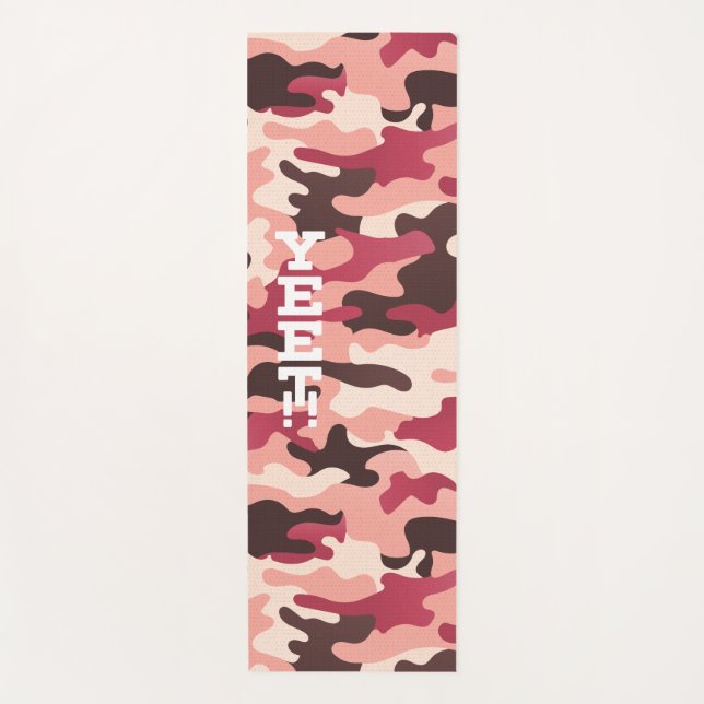 Yeet Pink and Magenta Camouflage Yoga Mat (Anverso)