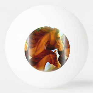 yegua y pelota de ping pong de poni