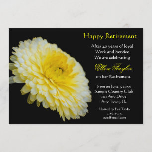 Yello e invitación floral del fiesta de retiro del