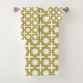 Yellow and brown geometric patterned