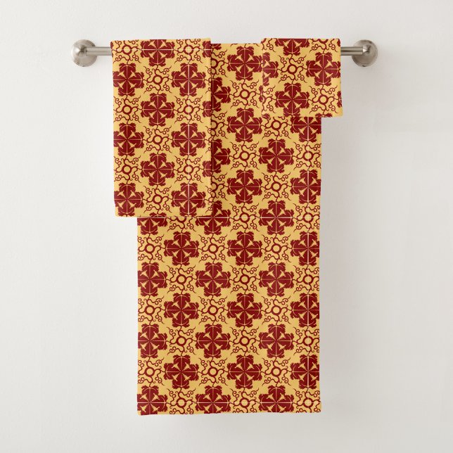 yellow and red geometric floral pattern  (Subido por el creador)