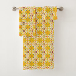 Yellow and white patterned floral 