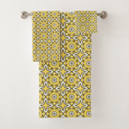 Yellow background star geometric pattern