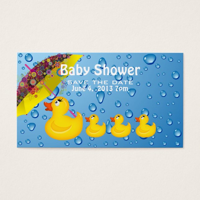 Yellow Duckie salva la fecha Baby Shower (Frente)