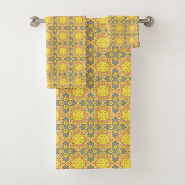 Yellow floral geometric patterned (In situ)