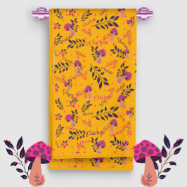 Yellow Fuchsia Funny Mushrooms Personalizado Baby