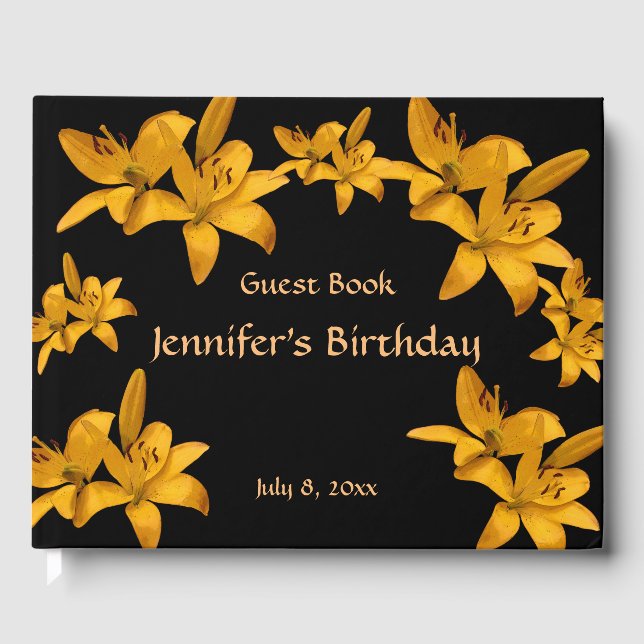 Yellow Garden Flowers Libro de invitados de la fie (Anverso)