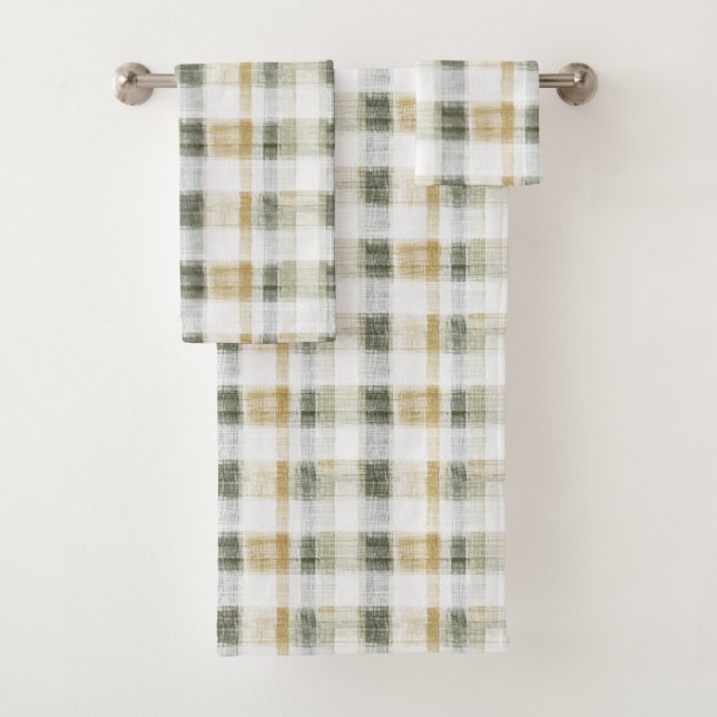 Yellow Green White Plaid Stripes (In situ)