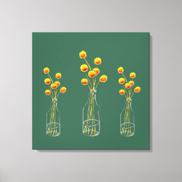 Yellow happy Billy Button flores arte australiano