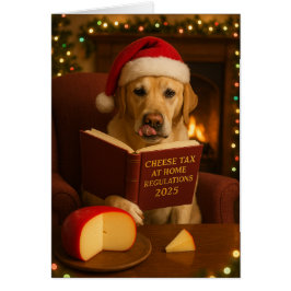 Yellow Labrador  'Cheese Tax' Christmas card