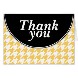 Yellow Personalized Houndstooth Thank You cards