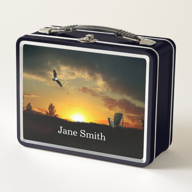 Yellow Sunset Grassy Meadow Lunch Box (Anverso)