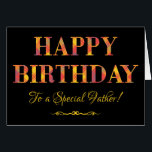 Yellow Tartan on Black Birthday for Father<br><div class="desc">A chic Birthday Card for a Father,  with Happy Birthday in red and yellow tartan lettering on a black background. This digital design is part of the Posh & Painterly 'Rangoli Collection'.</div>