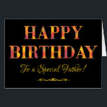 Yellow Tartan on Black Birthday for Father<br><div class="desc">A chic Birthday Card for a Father,  with Happy Birthday in red and yellow tartan lettering on a black background. This digital design is part of the Posh & Painterly 'Rangoli Collection'.</div>