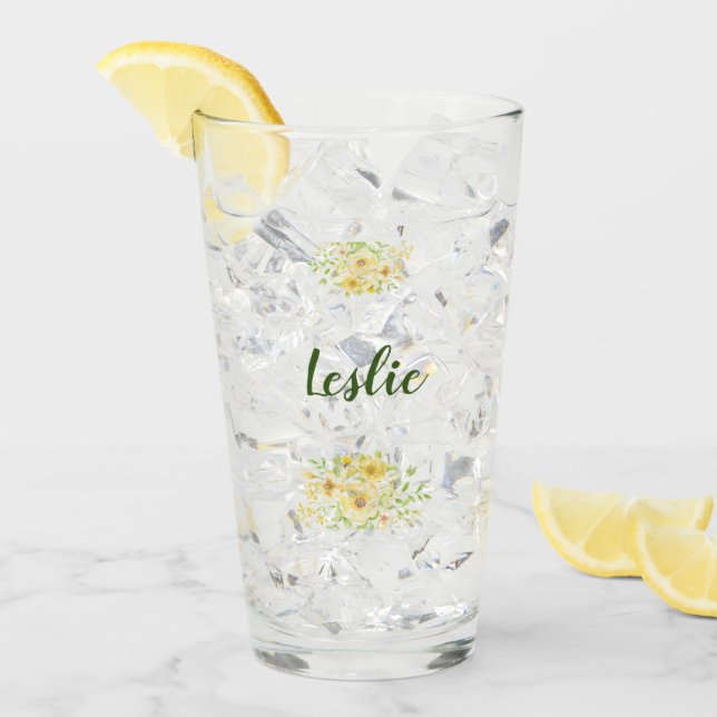 Yellow watercolor floral  (Anverso (hielo))