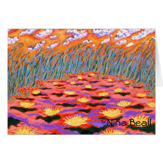 "Yellow Waterlillilies In Pond", 5x7', por Nina Be
