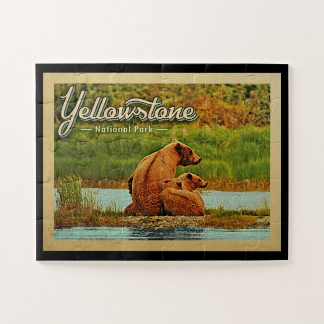 Yellowstone Jigsaw Puzzle Parque Nacional Bear Ret (Horizontal)