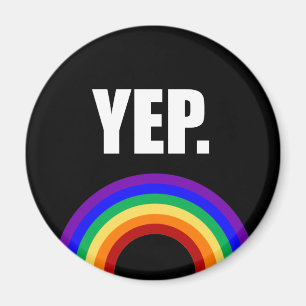"Yep" imán arcoíris del orgullo gay