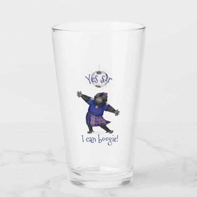 Yes sir, I can boogie gorilla football pint glass (Anverso)