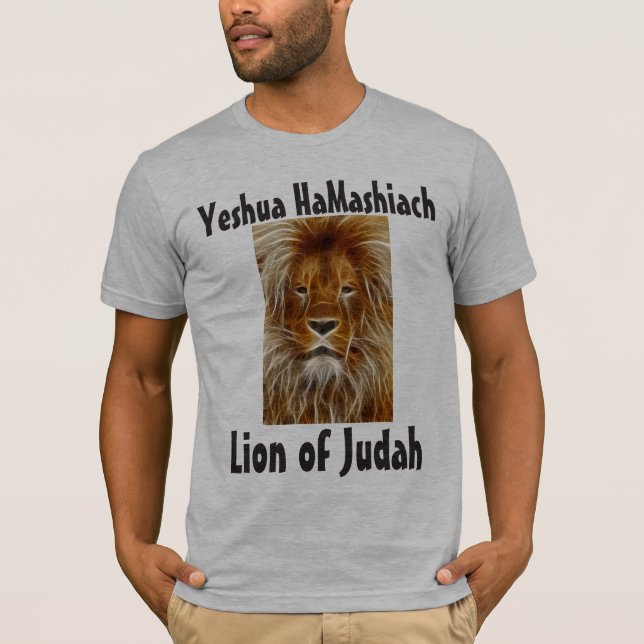 Yeshua HaMashiach, camisetas de LEÓN DE JUDAH (Anverso)