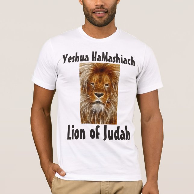 Yeshua HaMashiach, camisetas de LEÓN DE JUDAH (Anverso)