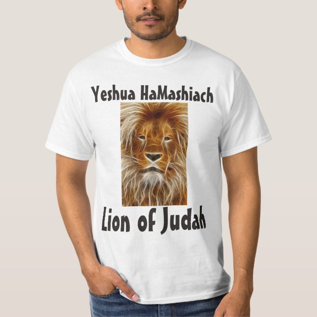 Yeshua HaMashiach, LION DE camisetas JUDAH (Anverso)
