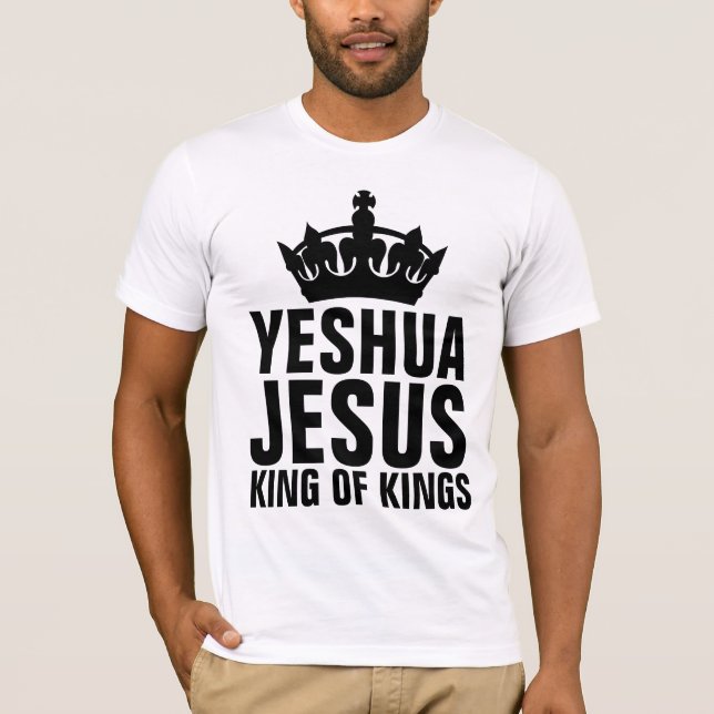 YESHUA JESUS REY DE LOS REYES, Camisetas cristiana (Anverso)